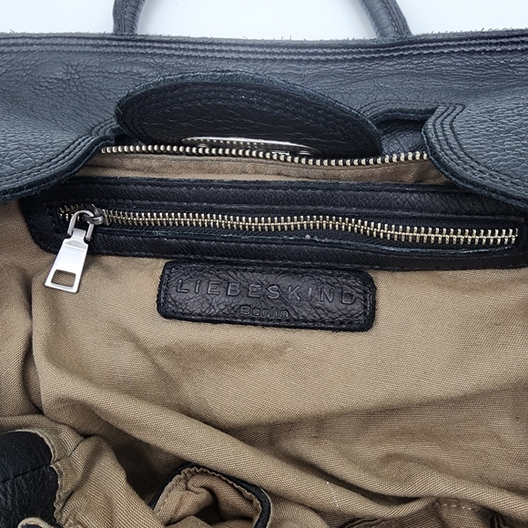 LIEBESKIND BERLIN Vintage Y2K Leather Black Handbag Satchel Large - Picture 14 of 16